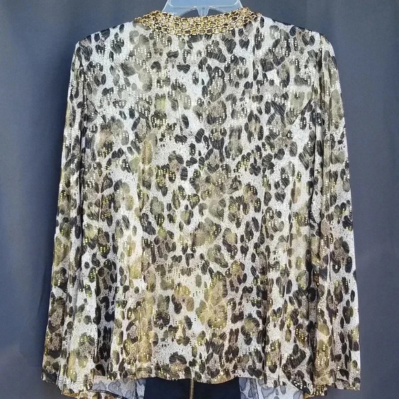 MSK Women 1X gorgeous Zip up blouse - Picture 4 of 7